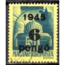 HUN0709U-SELO COROA DE SANTO ETIENE, 6P SOBRE 50FI - HUNGRIA - 1945 - U