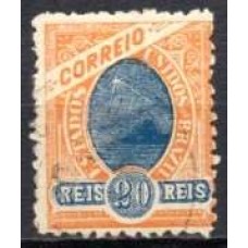 RE0100U.08-SELO MADRUGADA REPUBLICANA - MARGENS GRANDES ENTRE OS SELOS, 20 RÉIS - 1902/05 - U