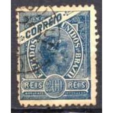 RE0103U.04-SELO MADRUGADA REPUBLICANA - MARGENS GRANDES ENTRE OS SELOS, 200 RÉIS - 1902/05 - U