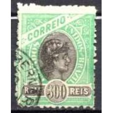 RE0104U.02-SELO MADRUGADA REPUBLICANA - MARGENS GRANDES ENTRE OS SELOS, 300 RÉIS - 1902/05 - U