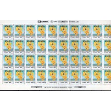 RE0690MF-FOLHA 40 SELOS COMPROVANTE DE FRANQUEAMENTO IPÊ AMARELO PAPEL BRILHANTE - 1992 - MÍNIMA FERRUGEM NAS BORDAS, SELOS MINT - VALOR FACIAL