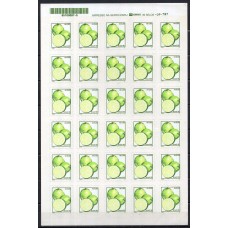 RE0757MF-FOLHA 30 SELOS FRUTAS ONDAS 1MM, LIMÃO - 1998 - MINT