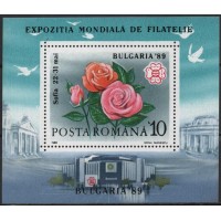 ROMB0202M-BLOCO EXPOSIÇÃO FILATÉLICA BULGARIA 89 - ROSAS - ROMÊNIA - 1989 - MINT ROMB0202M-BLOCO EXPOSIÇÃO FILATÉLICA BULGARIA 89 - ROSAS - ROMÊNIA - 1989 - MINT