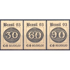 SB1846N.01-SÉRIE 150 ANOS DA EMISSÃO DOS 'OLHOS DE BOI' - EXPOSIÇÃO FILATÉLICA BRASILIANA 93, 1ª POSIÇÃO DA FILIGRANA (DO BLOCO) - 1993 - N