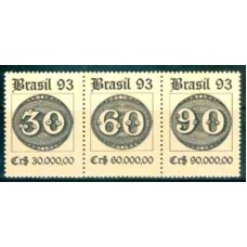 SB1846NS.02-SE-TENANT 150 ANOS DA EMISSÃO DOS 'OLHOS DE BOI' - EXPOSIÇÃO FILATÉLICA BRASILIANA 93 (DO BLOCO) - FILIGRANA 2 - 1993 - N