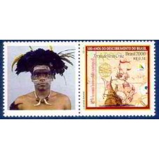 SB2254M.03-SELO PERSONALIZADO BRASIL 500 ANOS, ÍNDIO 2 - 2000 - MINT