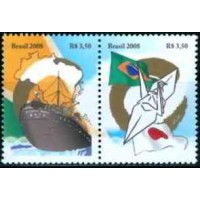 SB2752MS-SE-TENANT CENTENÁRIO DA IMIGRAÇÃO JAPONESA (DO BLOCO) - 2008 - MINT