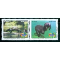 SB2764MS-SE-TENANT ANIMAIS AMAZÔNICOS AMEAÇADOS DE EXTINÇÃO, ARIRANHA/PEIXE-BOI - 2008 - MINT