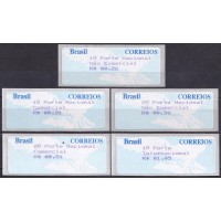 SE0007MS-SÉRIE POMBA BRANCA FUNDO AZUL FACIAIS 00,22/00,31/00,36/00,51/01,05 - 1997 - MINT