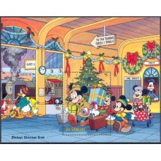 SVIB0046M-BLOCO TREM DE NATAL DO MICKEY II - SÃO VICENTE - 1988 - MINT