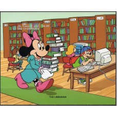 SVIB0323M-BLOCO PERSONAGENS DISNEY NO TRABALHO V - ENSINO - SÃO VICENTE - 1996 - MINT