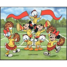 SVIB0324N-BLOCO PERSONAGENS DISNEY NO TRABALHO VI - ESPORTES - SÃO VICENTE - 1996 - N