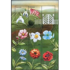 TAN2058NF-MINIFOLHA FLORES II - TANZÂNIA - 1996 - N
