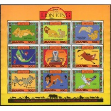 UGA1126MF-MINIFOLHA O REI LEÃO I - UGANDA - 1994 - MINT