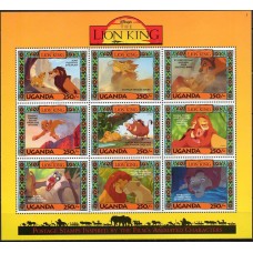 UGA1144MF-MINIFOLHA O REI LEÃO III - UGANDA - 1994 - MINT