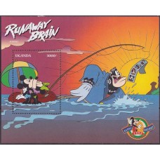 UGAB0282M-BLOCO 70º ANIVERSÁRIO DO MICKEY - UGANDA - 1998 - MINT