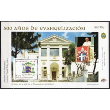 VENB0055M-BLOCO 500 ANOS DE EVANGELIZAÇÃO - VENEZUELA - 1998 - MINT