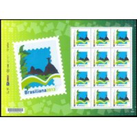 PB0002MF-FOLHA PERSONALIZADO LOGO ANTIGA ECT, BRASILIANA 2013 LOGO II - 2013 - MINT